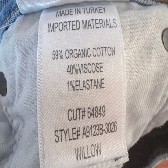 AGOLDE Willow High Rise Slim Jeans Size 27 Raw Hem Light Wash - Picture 5 of 6